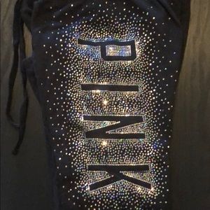 VS PINK full length bedazzled sweatpants!